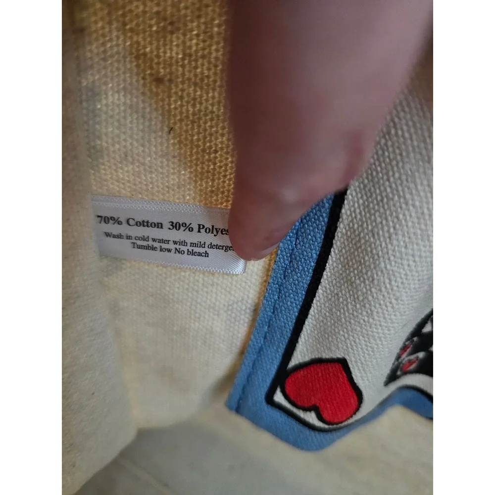 Brighton Canvas Tote Bag In Love We Trust Heart Dog Trunk Print Cream Shopper - Picture 11 of 11